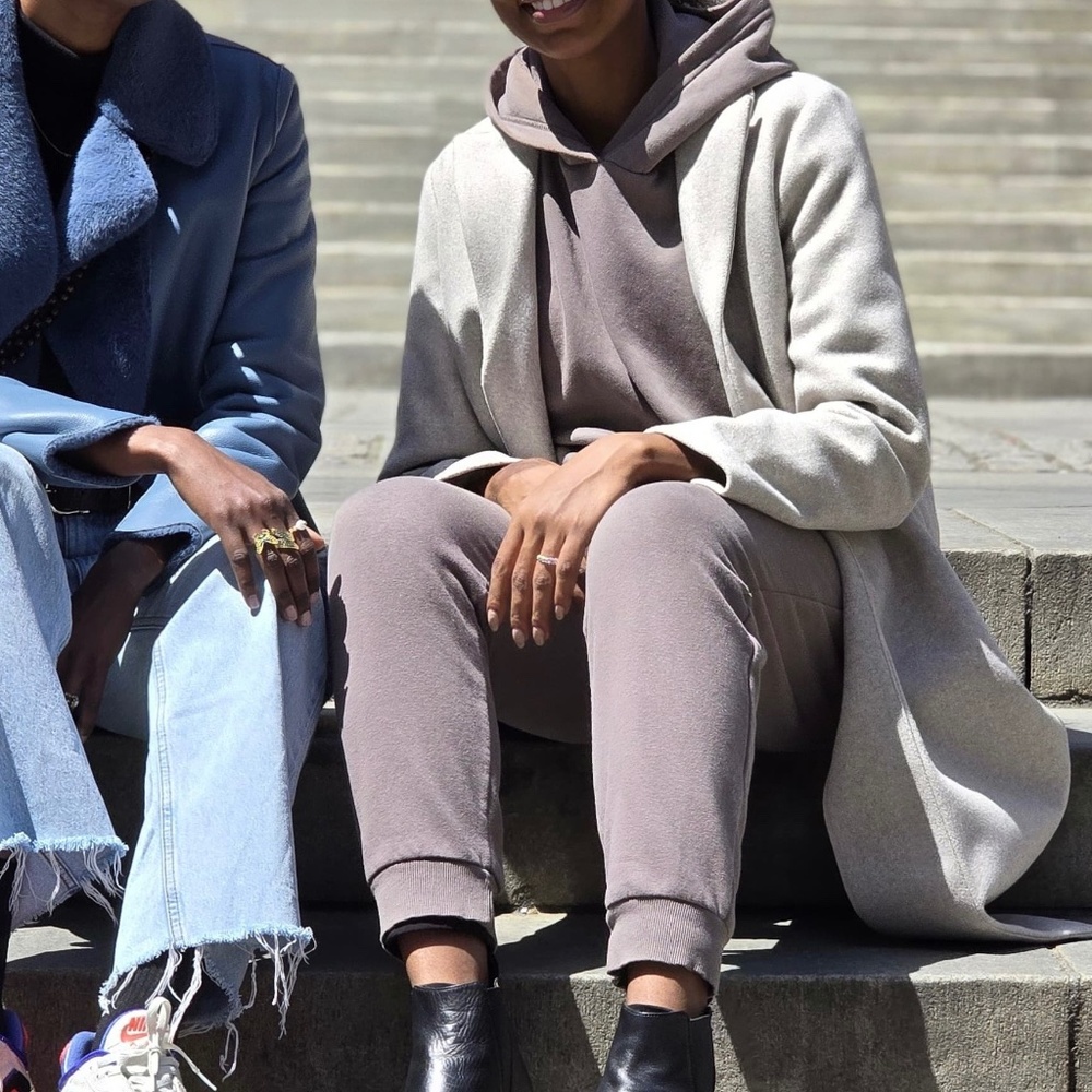 3 Piece- Zara Dark Mink Sweatpants, Hoodie, Jogger Set M + T-shirt Rare color!